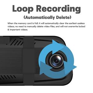 Rear View Mirror Reverse <strong>Camera</strong> 9.66 Inch Touch Screen Streaming Media Dash Cam Car DVR Recorder - Product Image 6