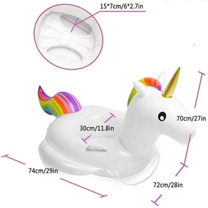 Baby Swimming Pool Floating Unicorn Aufblasbares Boot Aufblasbare Kindersitz-Einhorn form
