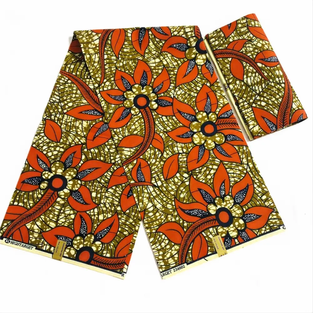 नए डिज़ाइन के 100% कॉटन हॉलैंड वैक्स अफ़्रीकी अंकारा वैक्स फैब्रिक परिधानों के लिए उच्च गुणवत्ता वाले पगने परिधान 135GSM