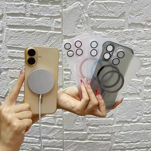 IPhone16ProMaxフルレンズプロテクター用超薄型フロストフレームレス電話カバーApple15用磁気携帯電話ケース - Product Image 2