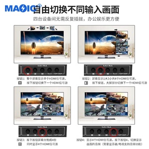 Equipo de audio y video 1080P 60Hz Conmutador sin costuras 4 en 1 Salida HDMI Quad Multi Viewer HDMI Multiviewer 4x1 con control remoto IR - Product Image 4