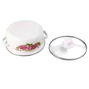 16cm 18cm 20cm Enamel <strong>Pot</strong> with Glass Lid and Soup <strong>Pot</strong> Set. High Temperature Firing Enamel <strong>Pot</strong> with Open Flame for Soup Cooking - Product Image 2
