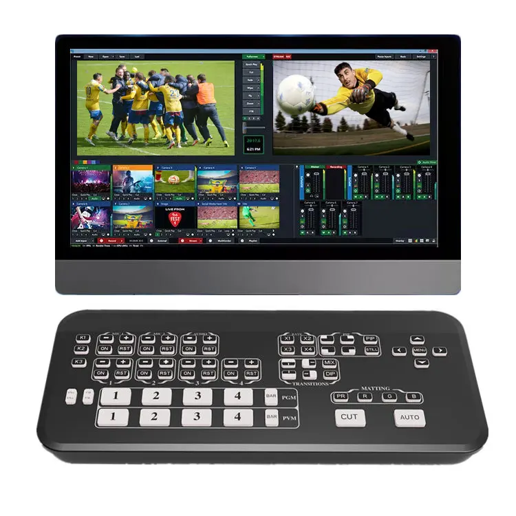 Full HD 1080p HDMI Video Switcher Mixer für Live-Streaming Multi-Kamera Video Switcher HDMI