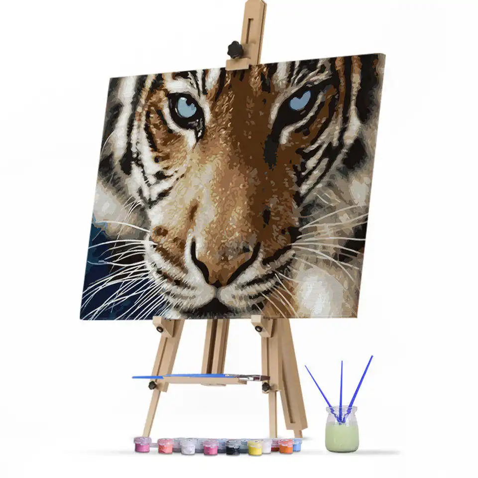 Diseño de imagen animal personalizado realista Diy Tigre Bellas Artes animal salvaje DIY pintura por números