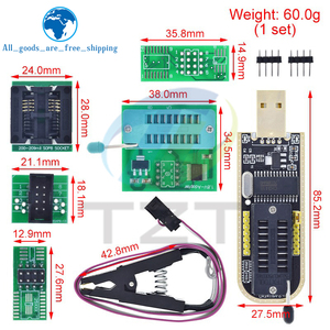 TZT CH341 A CH341B 24 serie 25 EEPROM Flash SOIC8 Clip di prova per EEPROM 93CXX/25CXX/24cxxbios USB programmatore modulo - Product Image 2