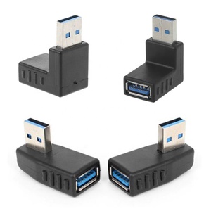 Left Right Angle <strong>USB</strong> 3.0 Male <strong>to</strong> <strong>USB</strong> 3.0 Female Data Power Converter Adapter - Product Image 6