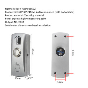 Door <strong>Exit</strong> Release <strong>Button</strong> Zinc Alloy Panel GATE <strong>Push</strong> Switch for Door Access Control System to <strong>Open</strong> Door Metal <strong>Button</strong> - Product Image 2
