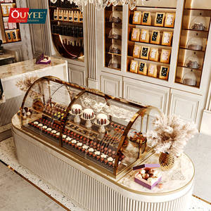 Cửa hàng kẹo hiển thị sô cô la thiết kế cửa hàng sô cô la giá gỗ Tủ tùy chỉnh kính Showcase Cookie hiển thị - Product Image 2