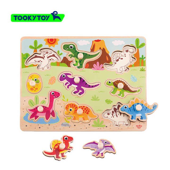 Wooden Dinosaur Shape Puzzle Educational Toys for Kids Learning Children's Play Creative Cognitive Game