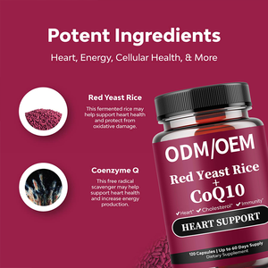 Nhãn hiệu riêng Red Yeast Rice chiết xuất <span class=keywords><strong>cholesterol</strong></span> tim sức Khỏe Bổ sung Coenzyme Q10 Red Yeast Rice viên nang - Product Image 4