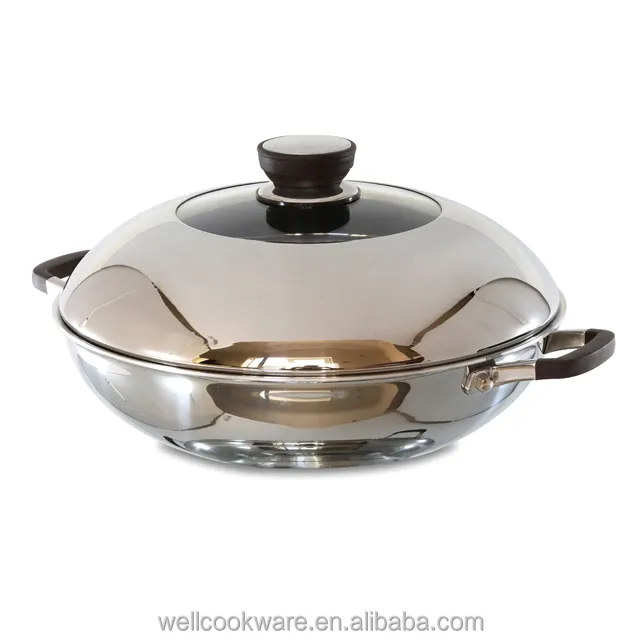 Meilleure vente Pure Cooking Steak Induction noir grand Wok Pan avec couvercle écologique en nid d'abeille antiadhésif Wok Pan