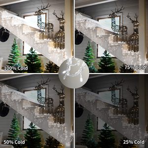 720L 37ft Christmas Icicle <strong>String</strong> <strong>Lights</strong> Plug in with <strong>Remote</strong> <strong>Timer</strong> 8 Modes Decorations Roof Patio House Stairs Party Cold White - Product Image 3