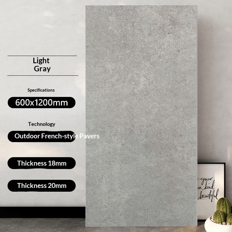 French brick-light grey-all-thickened quartz brick-600x1200x20mm