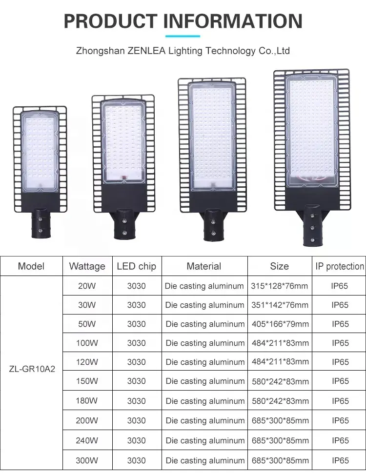 Lampu Jalan Led, lampu jalan Led luar ruangan tahan air 20w 30w 50w 100w 120w 150w 200w 240w