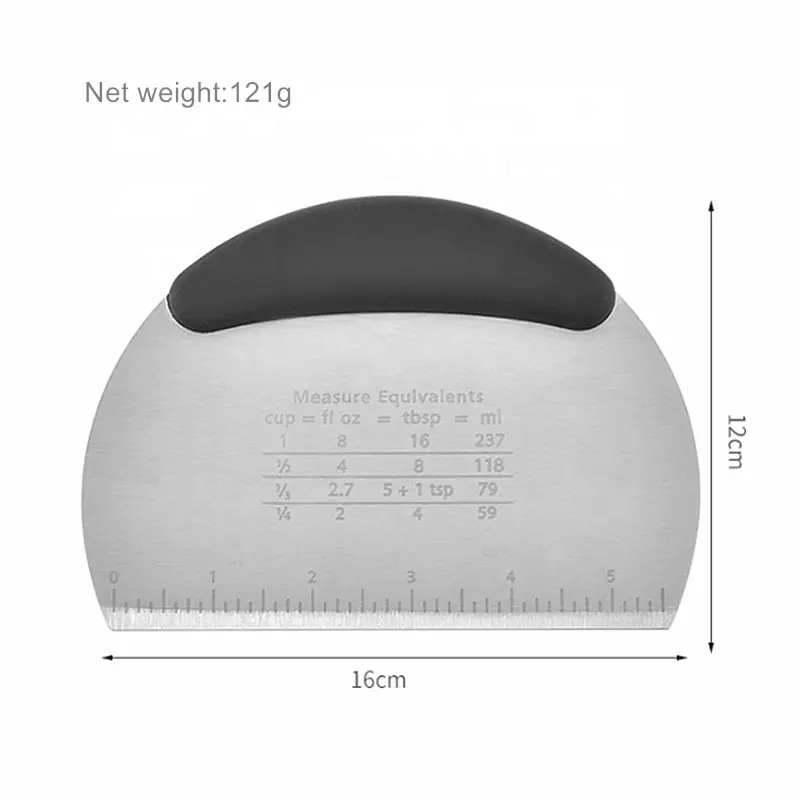 청소하기 쉬운 주방 액세서리 스테인레스 스틸 반죽 커터 주방 가제트 요리 용 플라스틱 손잡이가있는 생과자 스크레이퍼