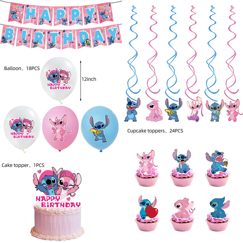 Newstar Cartoon Birthday Backdrop Anime Cute Birthday Balloons Decorations, Birthday Party Supplies Decorations