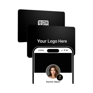 Anpassbare digitale Visitenkarte aus schwarzem Metall Verbesserter Zugriff NFC-QR-Code Tap Share-Technologie 13,56 MHz Mini-Tag Keine App - Product Image 1