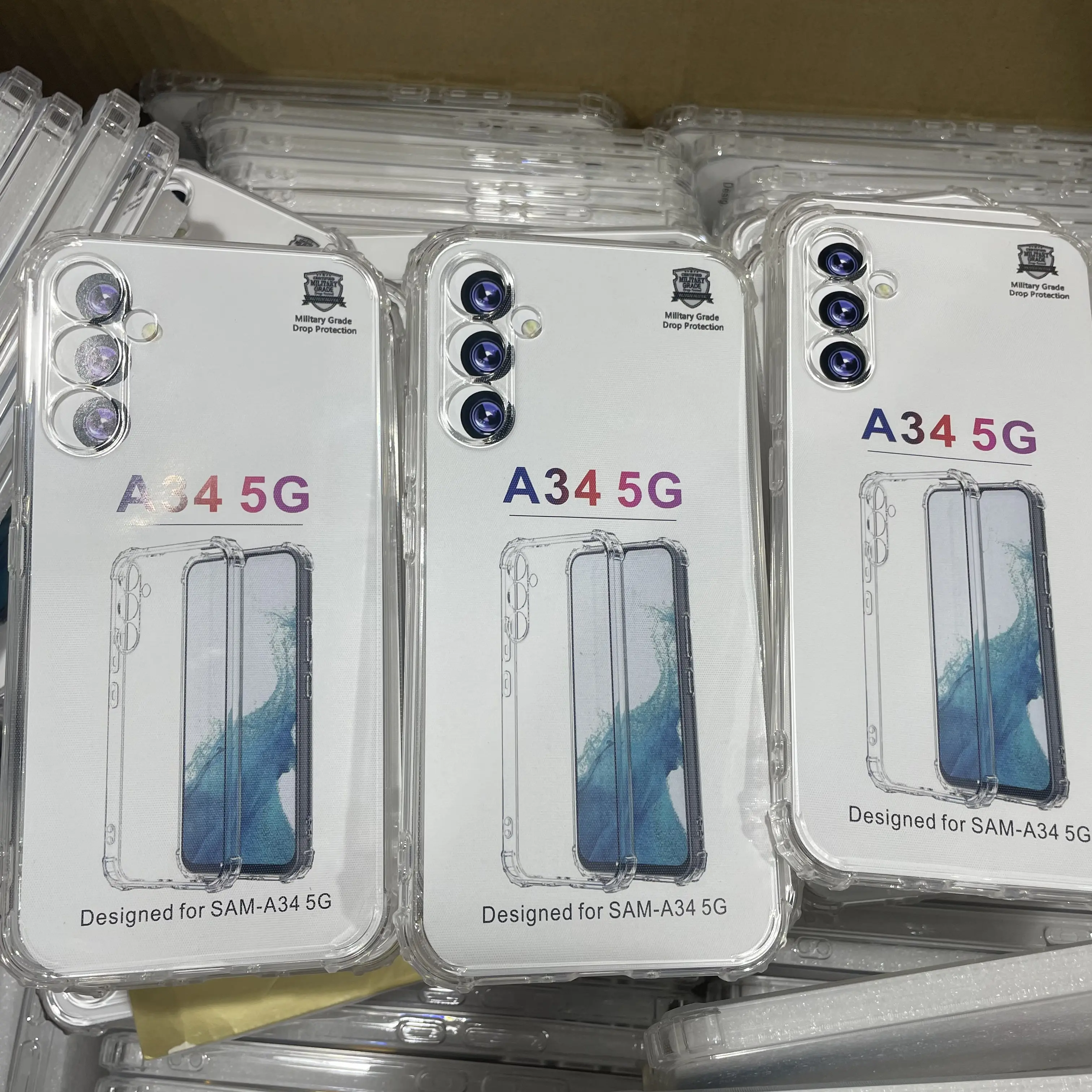 모든 종류의 재고 전화 케이스 삼성 갤럭시 A 시리즈 TPU 클리어 휴대 전화 케이스 파라 셀룰러 A34 5g 도매