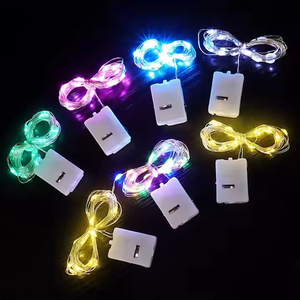 Cadena de luces Led de Navidad Decoración de árbol Cadena de cobre LED Luz de hadas intermitente con caja de batería de botón - Product Image 1