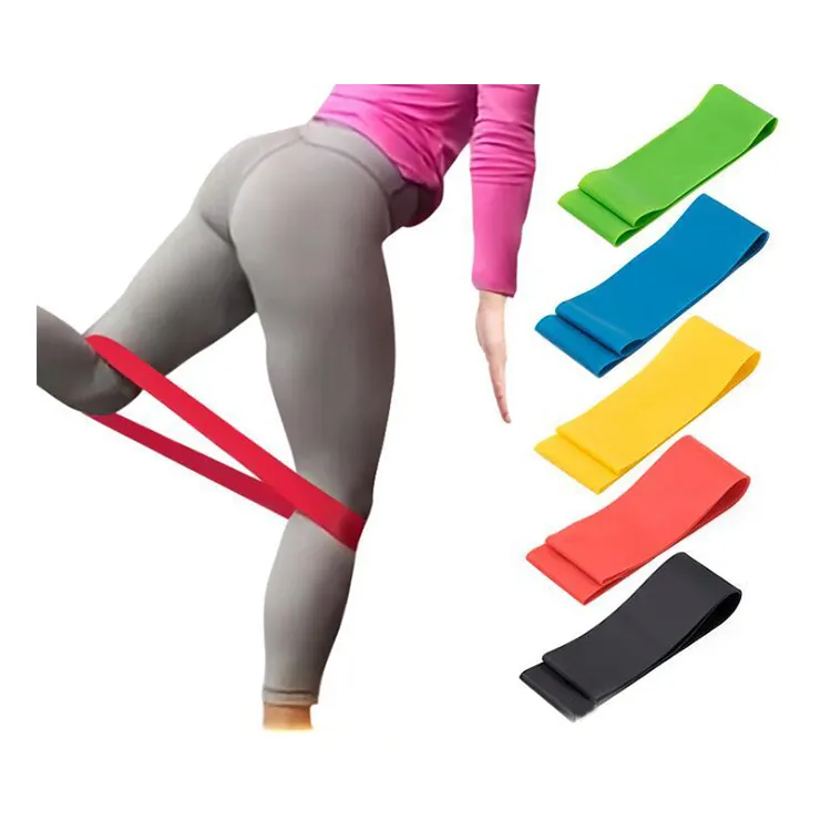 Spor sakız özel LOGO elastik kauçuk bantlar için Fitness egzersiz egzersiz spor salonu gücü lateks direnç bantları