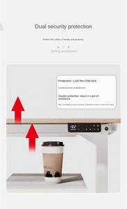 Lujoso escritorio ergonómico de altura ajustable eléctricamente para gerente de oficina con marco de escritorio de pie para oficinas - Product Image 5