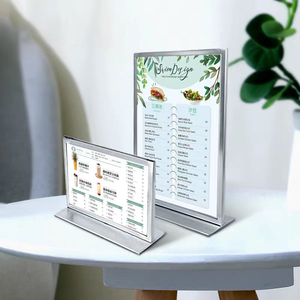 Chất lượng cao A4 thép không gỉ bảng Top quảng cáo hiển thị Poster menu đứng hiển thị chủ kệ trưng bày - Product Image 6