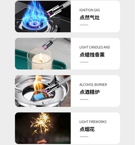 C型接口厨房点火器防风电弧脉冲点火USB充电电动耐用金属打火机 - Product Image 6