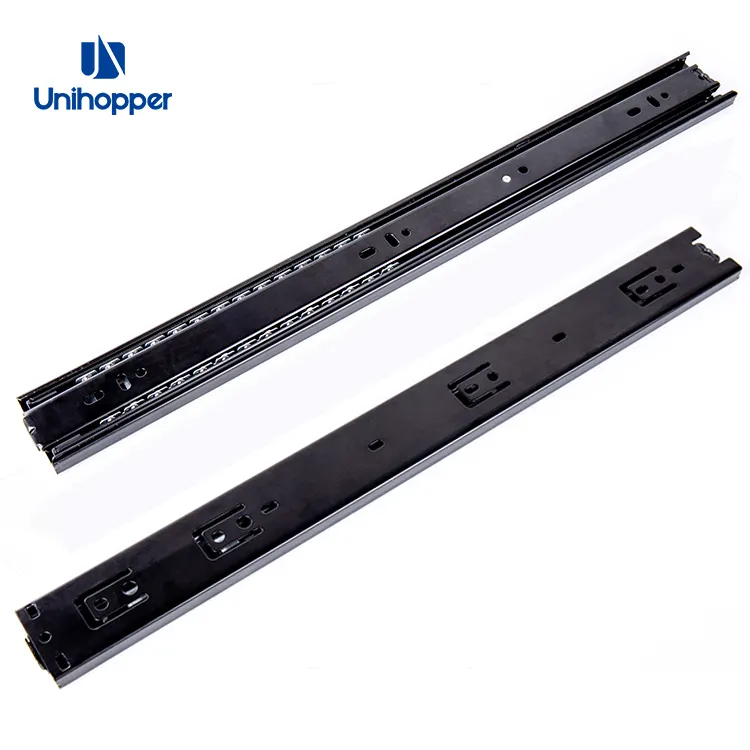 Unihopper sıcak satış 45mm çinko kaplama 3-Fold rulman çekmece slayt mobilya için çekmece kayar ray