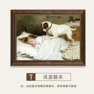 European Vintage <strong>Kids</strong> Canvas Painting Print Framed Decorative Wall <strong>Art</strong> for Nursery and Gift - Product Image 2