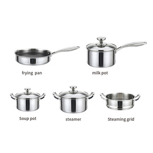 ชุดหม้อทำอาหารและกระทะชุดเครื่องครัวอลูมิเนียมชุดหม้อซอสพร้อมที่จับ - Product Image 6