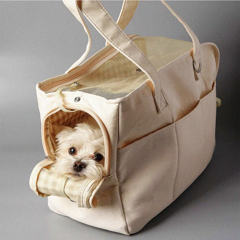QQgift מכירה חמה מותאמת אישית תיק מנשא לכלבים תיק עמיד לכלבים עם רצועת כתף מתכווננת הובלת חיות מחמד תיקי כתף כרית כתף