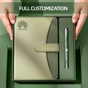 Impresión personalizada más nuevo Cahiers diario con almacenamiento de archivos bolsillo botón a presión Diseño doble capa cuero cuaderno A5 para oficina - Product Image 5