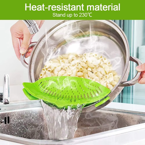 Adjustable Kitchen Snap N <strong>Strain</strong> <strong>Pot</strong> Strainer and Pasta Strainer Silicone Clip on Strainer for <strong>Pots</strong>, Pans, and Bowls - Product Image 4