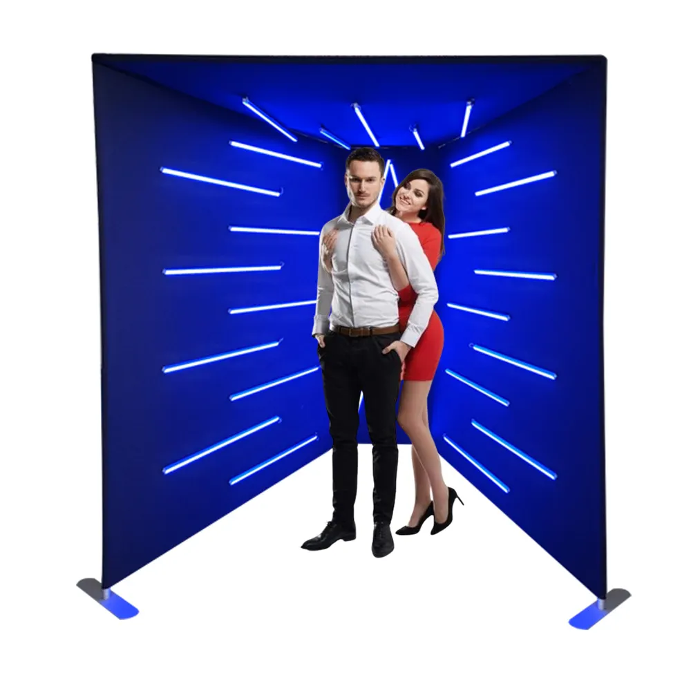 Portable Party Supplies Video Photobooth Automatic Rotating Led Glass 360 Photo Booth Machine Camera With Enclosure Backdrop