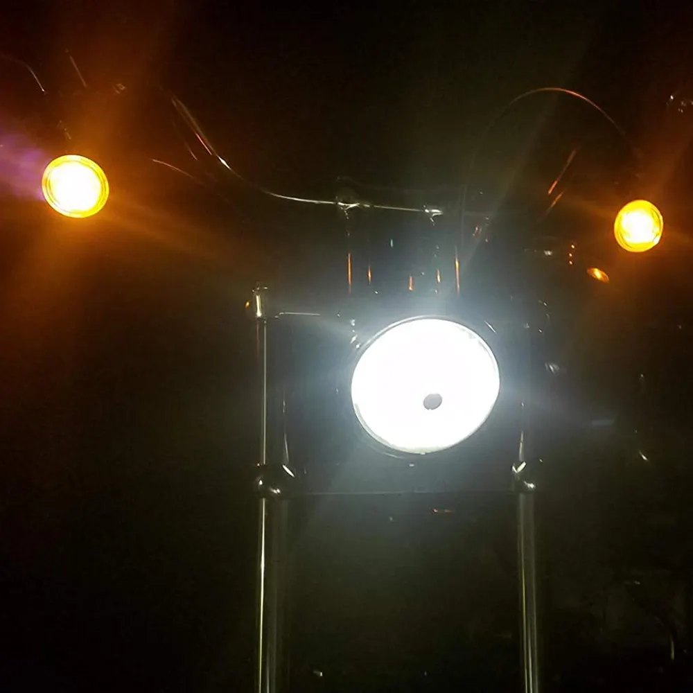 wholesa1157 ไฟเลี้ยว LED สีขาว/สีเหลืองอําพันทดแทนฮาโลเจนสําหรับ Harley Davidson อุปกรณ์เสริมรถจักรยานยนต์