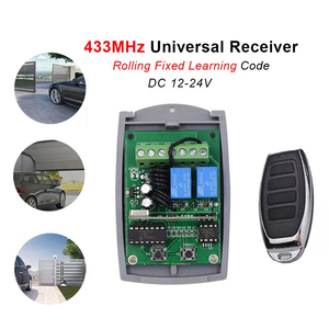 <strong>Remote</strong> Control Transmitter and Receiver 2 Channel <strong>Universal</strong> Receiver and 2PCS 4 Button Rolling <strong>Code</strong> <strong>Remote</strong> Control 433 Mhz