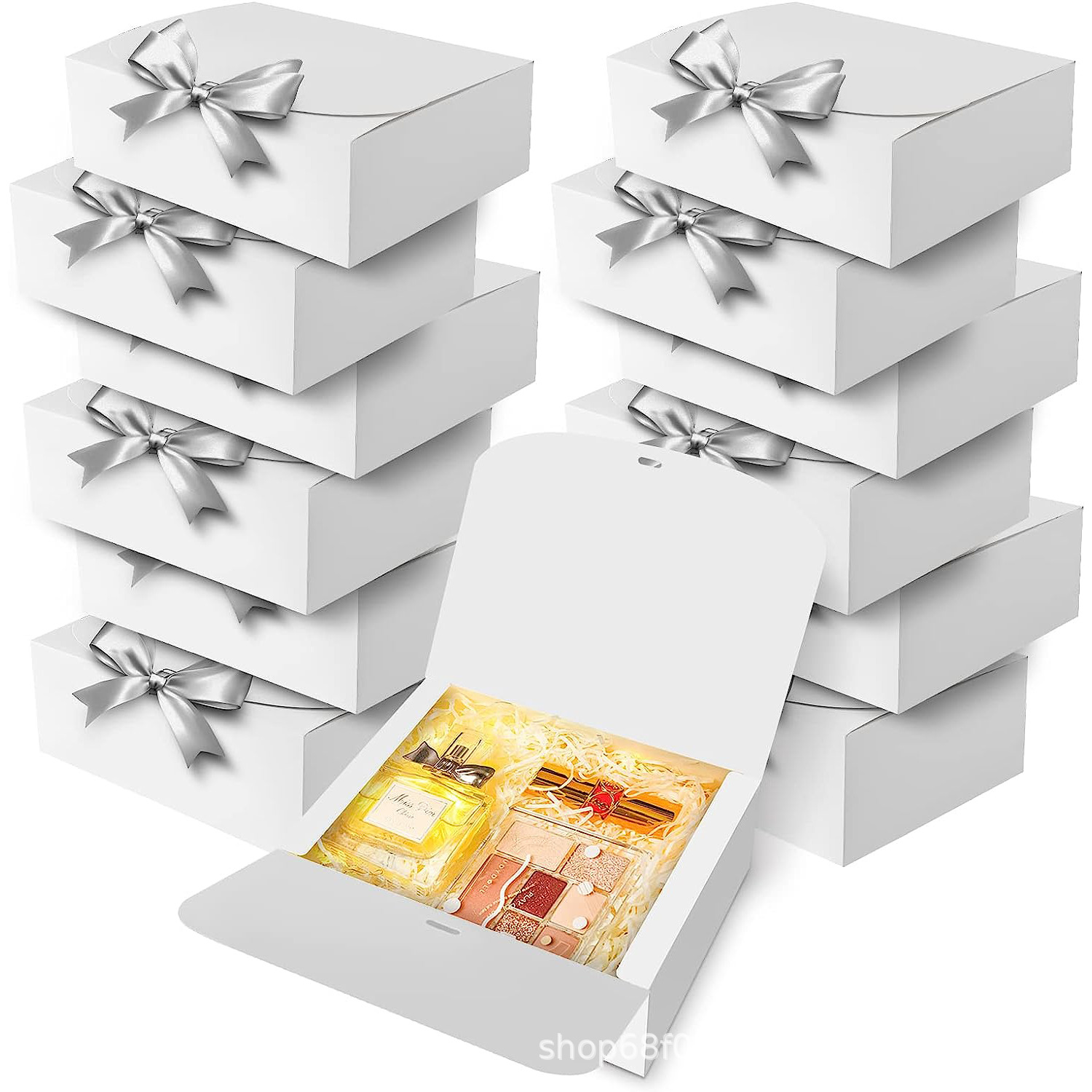 White Gift Box(Silver Ribbon)