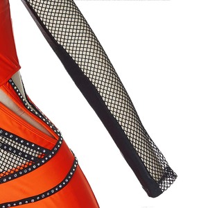 Custom Your Style Mesh <strong>Cheer</strong> Uniforms Jazz Performance Orange <strong>pink</strong> and Black Cheerleading Uniforms - Product Image 5