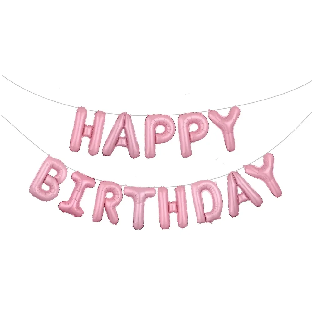 13 piezas de decoración de globos de feliz cumpleaños con letras doradas