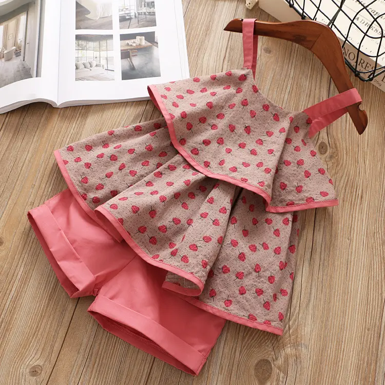 Abbigliamento per bambini di Estate Senza Maniche Canotta Top Polka Dot Modello Pantaloncini Vestiti Della Ragazza Set 2019 Bambini di Modo di Usura