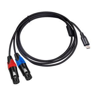 Bochara trenzado tipo C a doble XLR hembra OFC salida/entrada Cable de audio integrado en Chipset Foil + trenzado blindado 2M