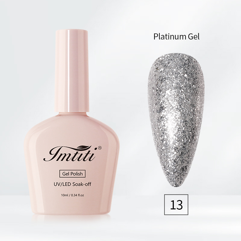 Gel pailleté platine 13#