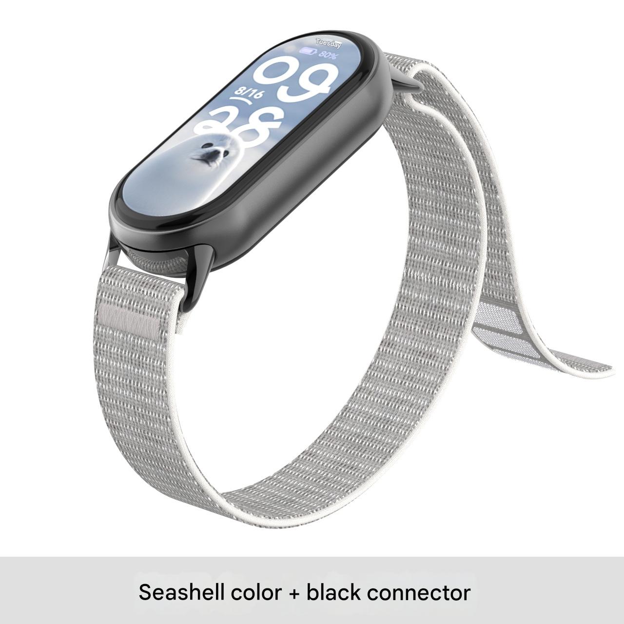 Bracelet de montre coquillage + connecteur noir