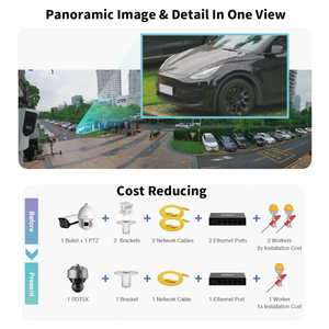 SDT6C425-4P-GB-APV-0280 180 derece panoramik akıllı çift ışık tam renkli 4Mp Dahua Dahua PTZ otomatik izleme çift lens güvenlik kamerası