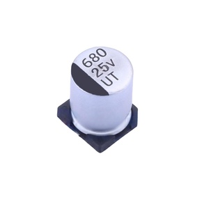 SMD铝电解电容器<span class=keywords><strong>680uF</strong></span> ± 20% <span class=keywords><strong>25V</strong></span> RVT1E681M1010低等效串联电阻 (ESR) 电容器