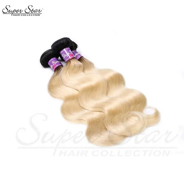 SuperStar Factory-mechones de cabello humano brasileño 100% virgen, mechones de cabello humano ondulado con cierre, #613, para niña, venta al por mayor