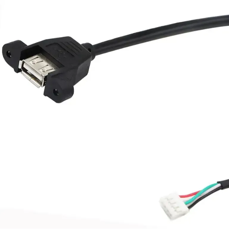 Panel Mount USB 2.0 A Cable USB A Female to 4 pin Female Dupont Motherboard USB Header Cable (30cm/12inch)