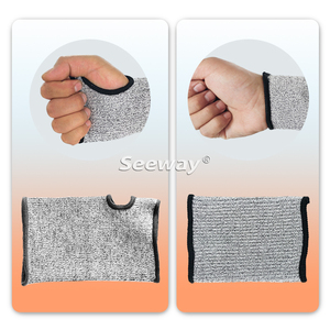Mangas de brazo de seguridad anticorte Seeway HPPE ANSI nivel 3-5 resistente a cortes con orificio para pulgar con protección contra cortes excepcional - Product Image 6