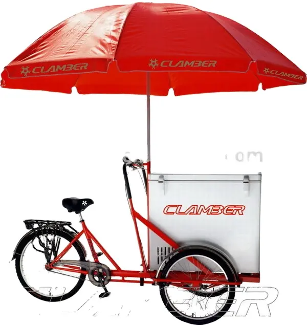 Street Vendor Cargo Fahrrad/Fahrrad mit Gefrierfach, CARGO BIKE mit REGENSCHIRM