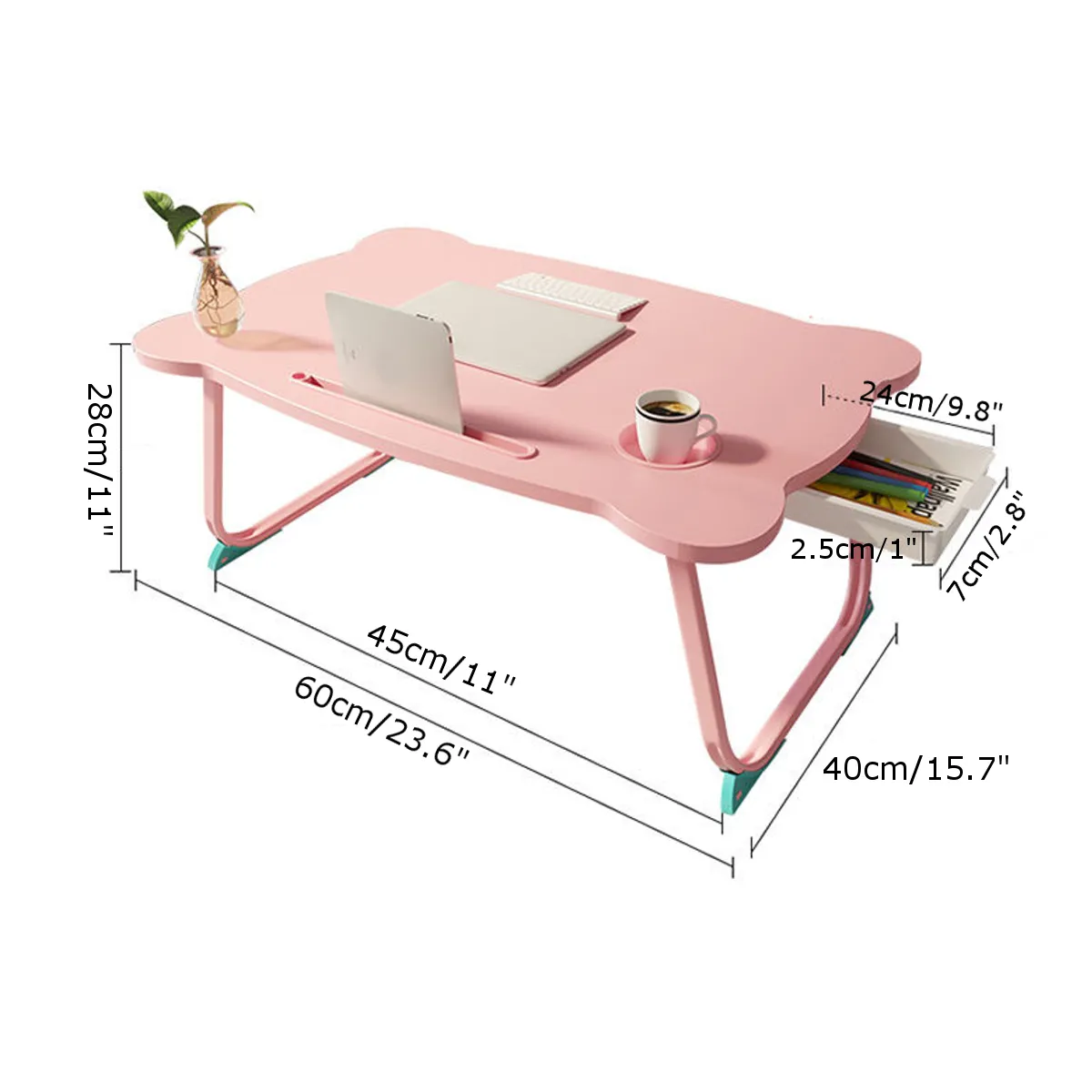 3 Colors Multi-functional Folding Laptop Stand Holder Desk for Bed Portable Study Table Desk